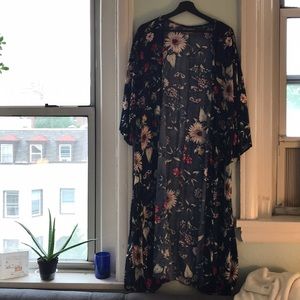 Long floral kimono